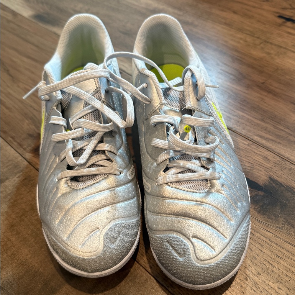 Nike Silver and Yellow Futsal shoes, like new, worn ONE time.